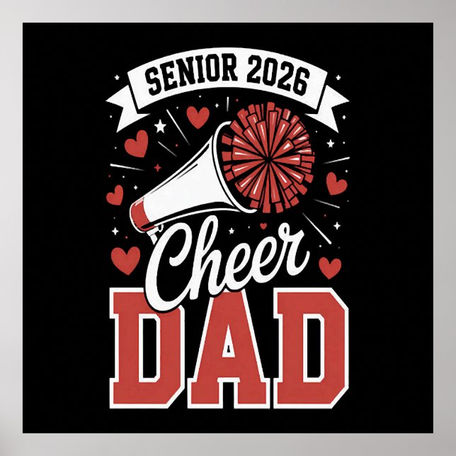 Proud Cheer Senior dad 2026 Poster (Front)