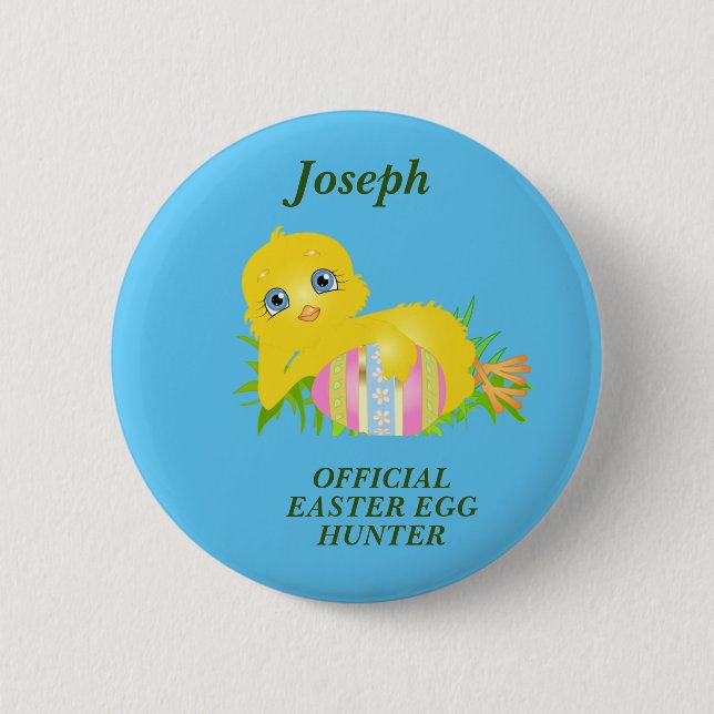 Proud Chick Easter Egg Hunt 2 Inch Round Button (Front)