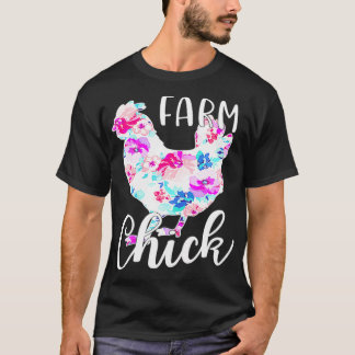 Proud Chicken Mom Mama Hen Roses Floral T-Shirt