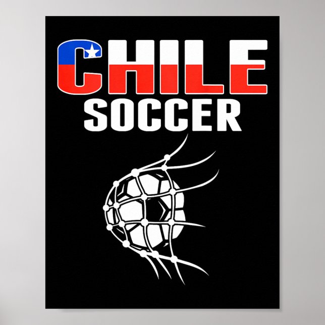 Proud Chile Soccer Fans Jersey Support Chilean Foo Poster (Front)