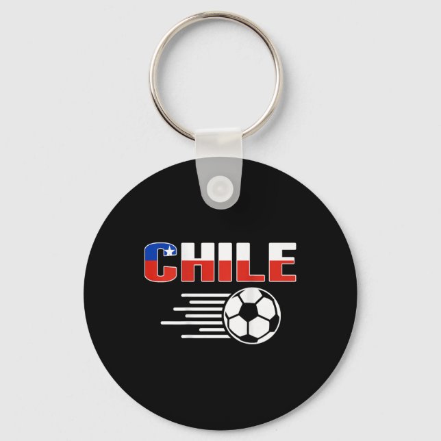 Proud Chile Soccer Lovers Jersey Pride Chilean Foo Keychain (Front)