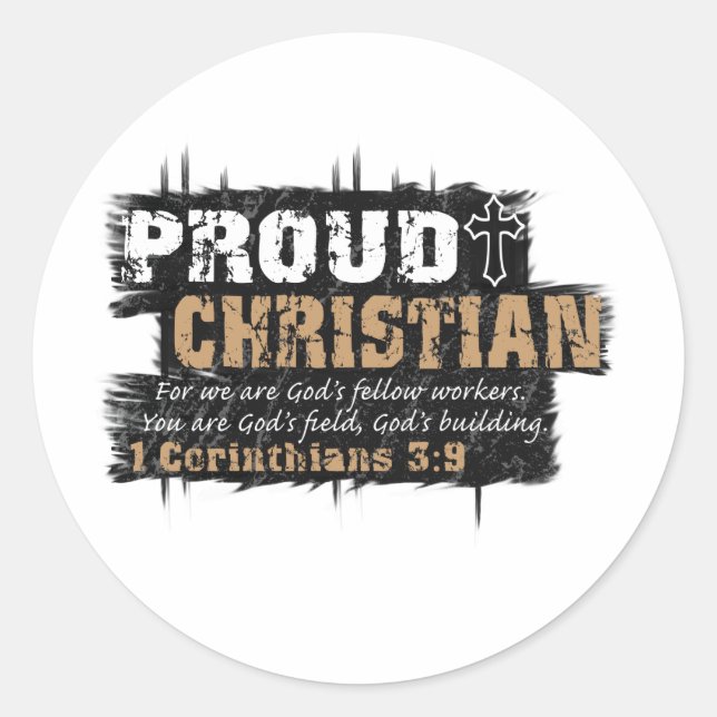 Proud Christian Classic Round Sticker (Front)