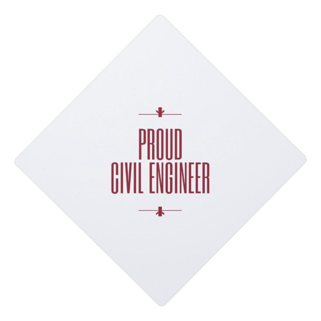Proud civil engineer graduation cap topper (Front)