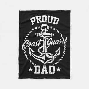 Proud Coast Guard Dad USCG Coastie Family Matching Fleece Blanket
