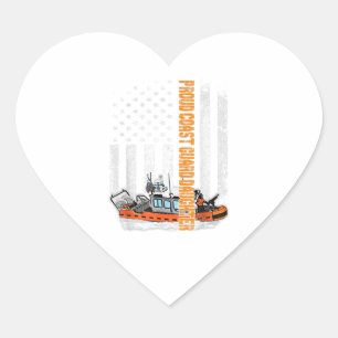 Proud Coast Guard Daughter Flag Heroes Tribute Mem Heart Sticker