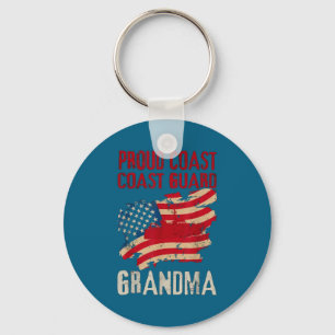 Proud Coast Guard Grandma Military Graphic Art Keychain