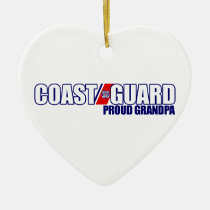 Proud Coast Guard Grandpa Ceramic Ornament