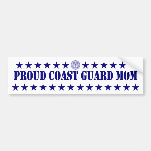 Proud Coast Guard Mom Stars Bumper Sticker (Front)