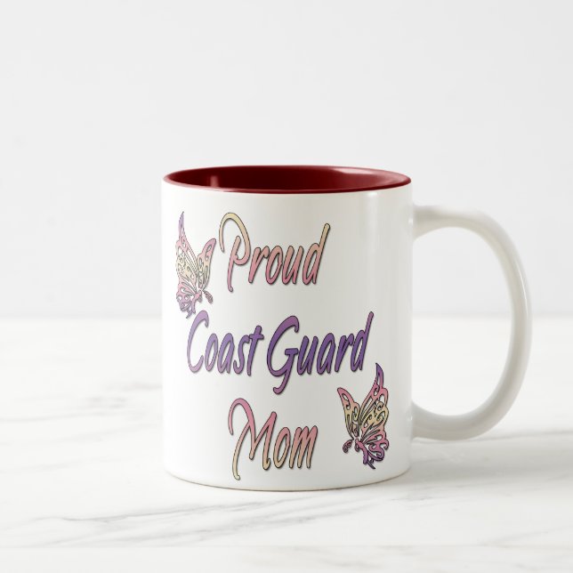 Proud Coast Guard Mom Two-Tone Coffee Mug (Right)