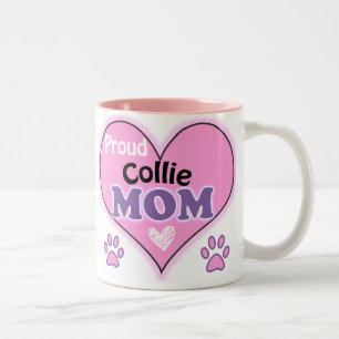 Proud Collie Mom Two-Tone Coffee Mug