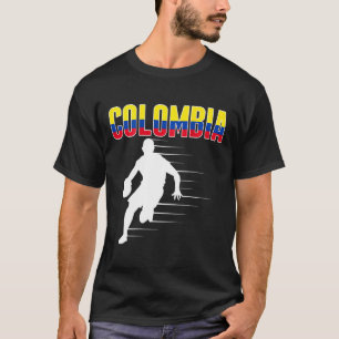 Proud Colombia Sketll Fans Jersey Colombian Flag L T-Shirt