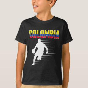 Proud Colombia Sketll Fans Jersey Colombian Flag L T-Shirt