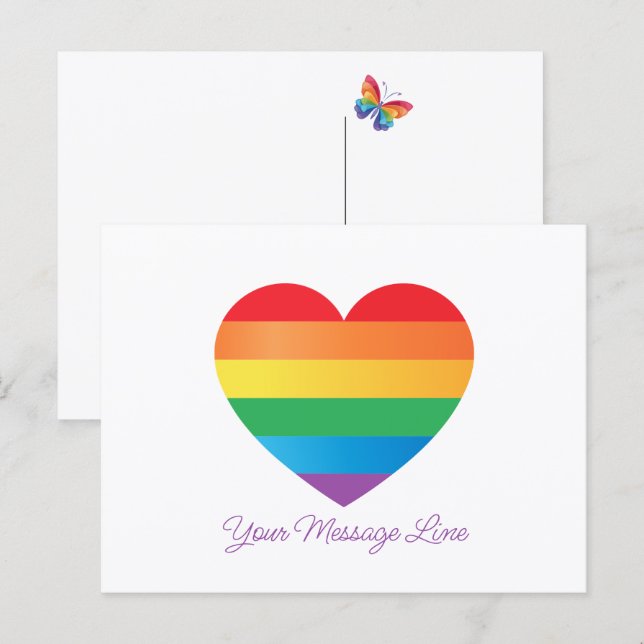 Proud Colours Heart  Postcard (Front/Back)