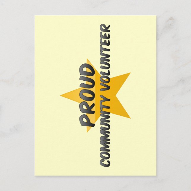 Proud Community Volunteer Postcard (Front)