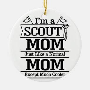 Proud Cool Scout Mom Photo Ceramic Ornament
