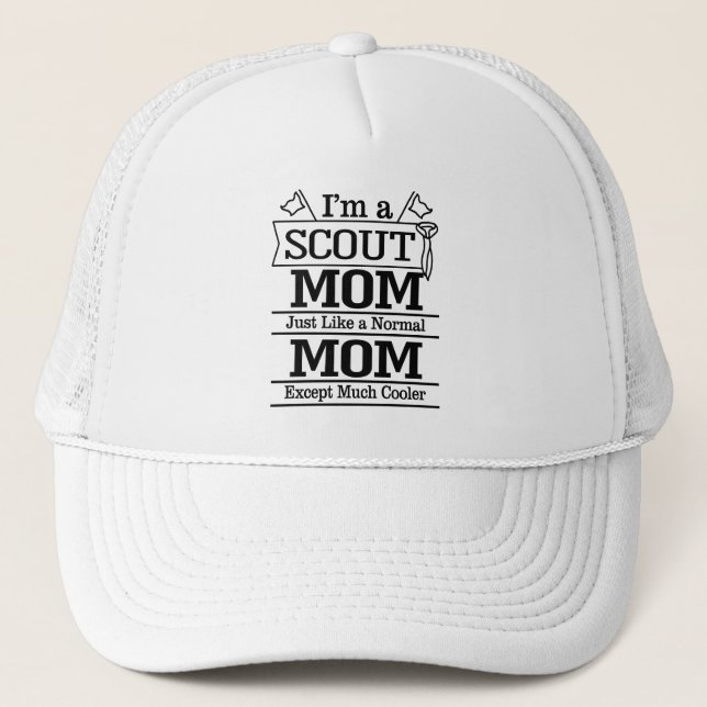 Proud Cool Scout Mom  Trucker Hat (Front)