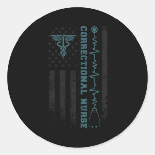 Proud Correctional Nurse Corrections Nursing Us Fl Classic Round Sticker