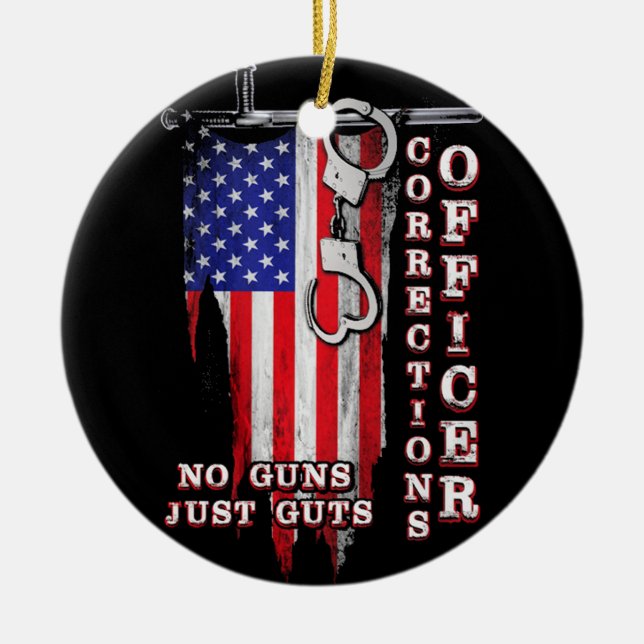 Proud Correctional Officer Ceramic Ornament (Front)