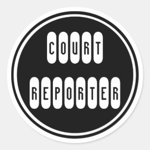 Proud Court Reporter black white window stickers