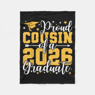Proud Cousin 2026 Graduate Senior Graphic Art Fleece Blanket