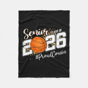 Proud Cousin 2026 Senior Basketball Graphic Art Fleece Blanket
