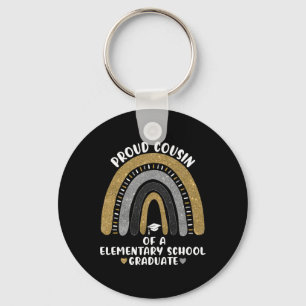 Proud Cousin Of A Elementary School Graduate Rainb Keychain