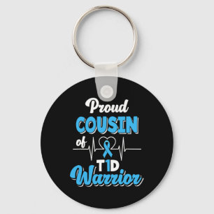 Proud Cousin Of A T1D Warrior Diabetic Diabetes Aw Keychain