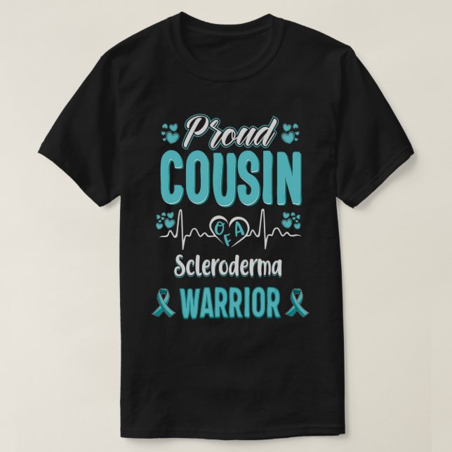 proud Cousin Scleroderma warrior awareness ribbon  T-Shirt (Design Front)