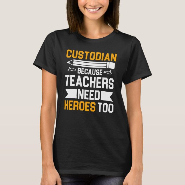 Proud Custodian Squad Back to School Cleaning Staf T-Shirt (Front)