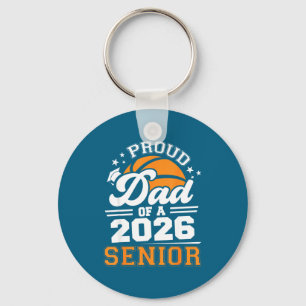 Proud Dad 2026 Senior Basketball Keychain