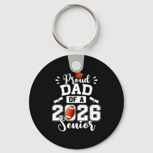 Proud Dad 2026 Senior Football Keychain