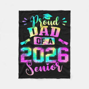 Proud Dad 2026 Senior Graduation Diploma Learning Fleece Blanket