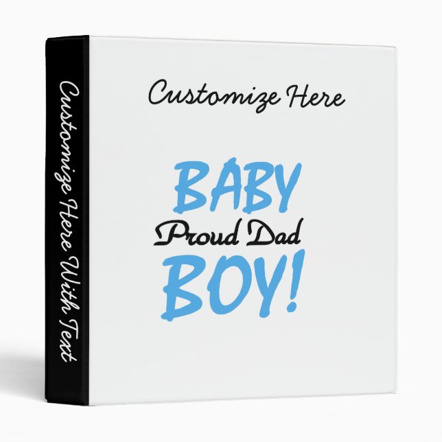 Proud Dad Baby Boy Gifts Binder (Front/Spine)