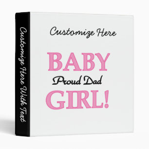 Proud Dad Baby Girl Gifts Binder