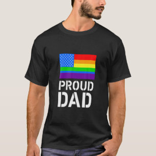 Proud Dad Black King Fathers Day LGBT Gay Pride Ra T-Shirt