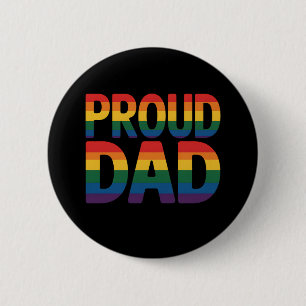Proud Dad Family LGBTQ Gay Pride Ally Rainbow 2 Inch Round Button