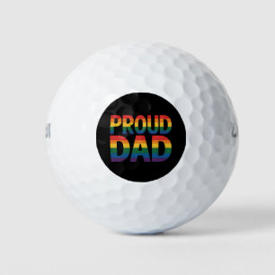 Proud Dad Family LGBTQ Gay Pride Ally Rainbow Golf Balls