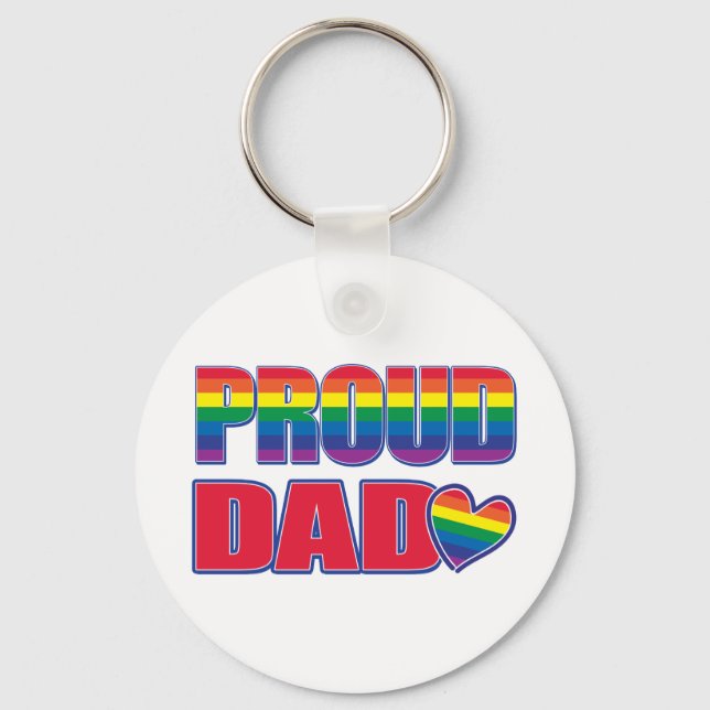 Proud Dad - Gay Pride Keychain (Front)
