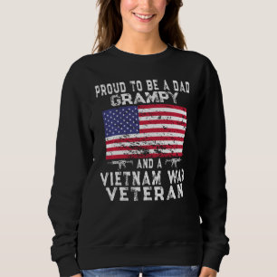Proud Dad Grampy Vietnam Veteran Retro Us Flag Gra Sweatshirt