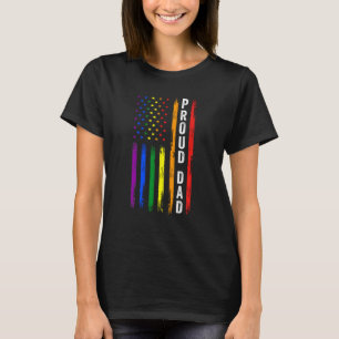 Proud Dad Lgbt Dad Rainbow Lgbtq Flag Lgbt Gay Pri T-Shirt