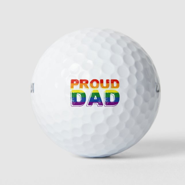 Proud Dad LGBT Parent Gay Pride Dad Golf Balls (Front)