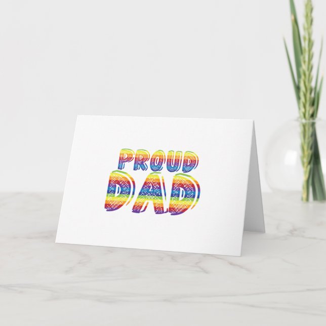 Proud Dad LGBT Parent Gay Pride Father's Day Gift Card (Front)