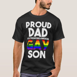 Proud Dad LGBTQ Ally  Free Dad Hugs Pride Gay Son T-Shirt