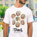 Proud DAD Modern Custom 7 Photo Collage Graduation T-Shirt<br><div class="desc">Congratulations on your child's graduation! As a proud dad, you deserve to show off your love and support with a personalized t-shirt. This retro-modern design features a photo collage showcasing seven of your favourite memories with your graduate. Whether it's from high school, college, or university, this shirt is perfect for...</div>