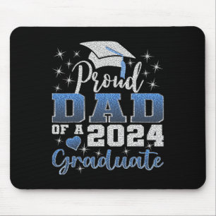 Proud Dad Of 2024 Graduate Awesome Family College  Mouse Pad