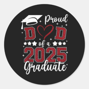 Proud Dad Of 2025 Senior Graduate Matching Family Classic Round Sticker