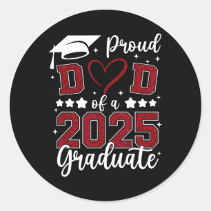 Proud Dad Of 2025 Senior Graduate Matching Family Classic Round Sticker