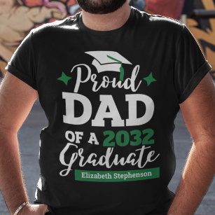 Proud Dad of a 2023 graduate black green cap name T-Shirt