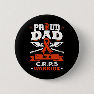 Proud Dad Of A Crps Warrior Month Orange Ribbon 2 Inch Round Button