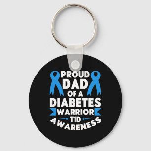 Proud Dad Of A Diabetes Warrior T1d Awareness Type Keychain